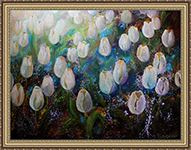 Белые тюльпаны - Оксана Тодорова, холст 80х60 см, масло, лак